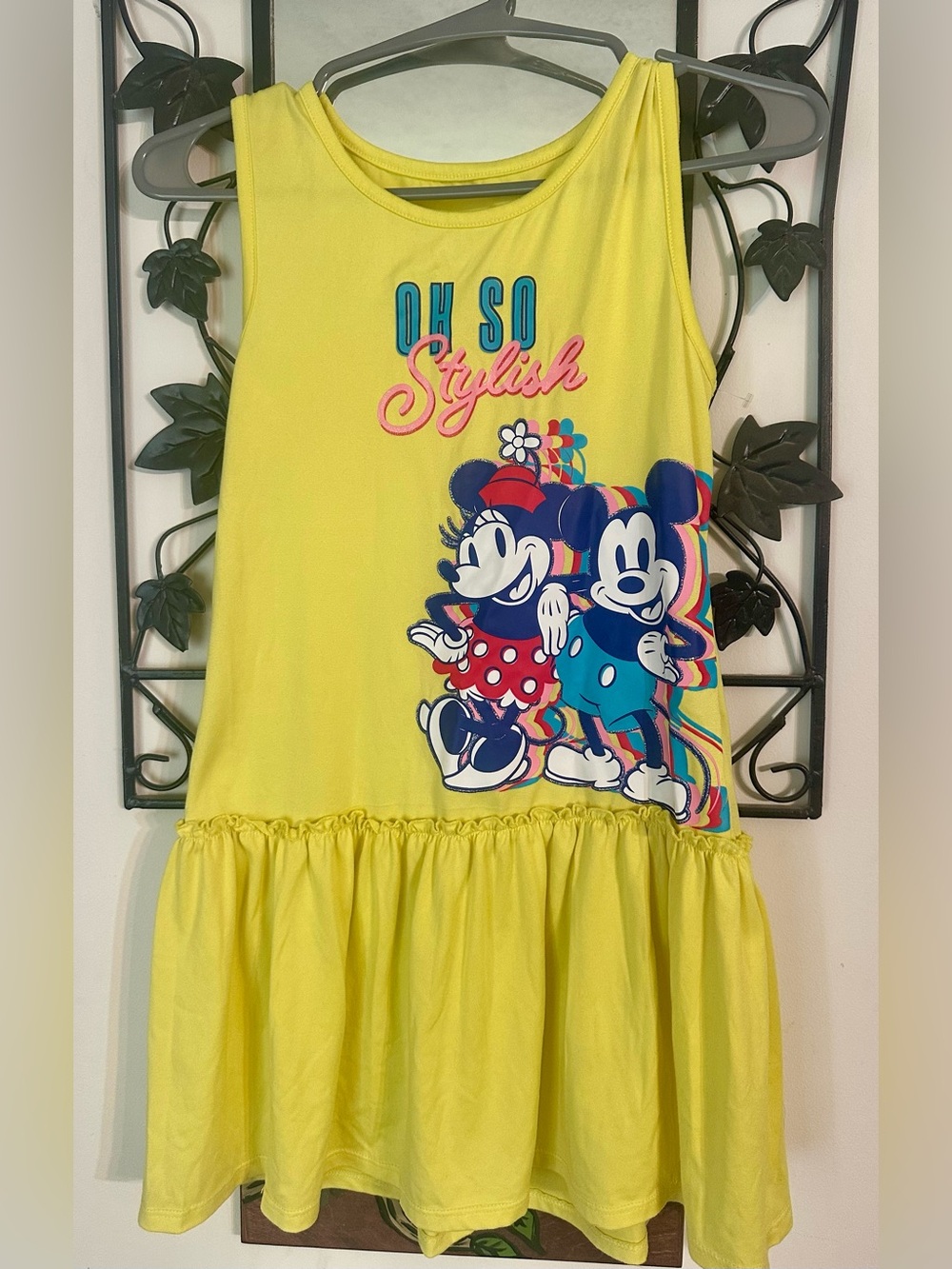 Girls Yellow Disney Junior Minnie Sleeveless Dress Size 7-8